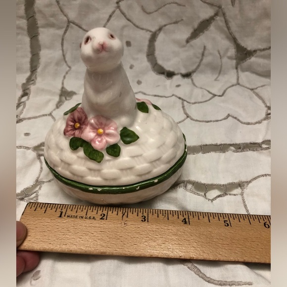 vtg Avon bunny Easter trinket dish - Picture 5 of 6